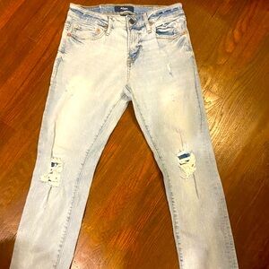 AERO Light Wash Distressed Skinny Jeans